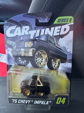 '75 Chevy Impala Toy - Black with Gold Wheels